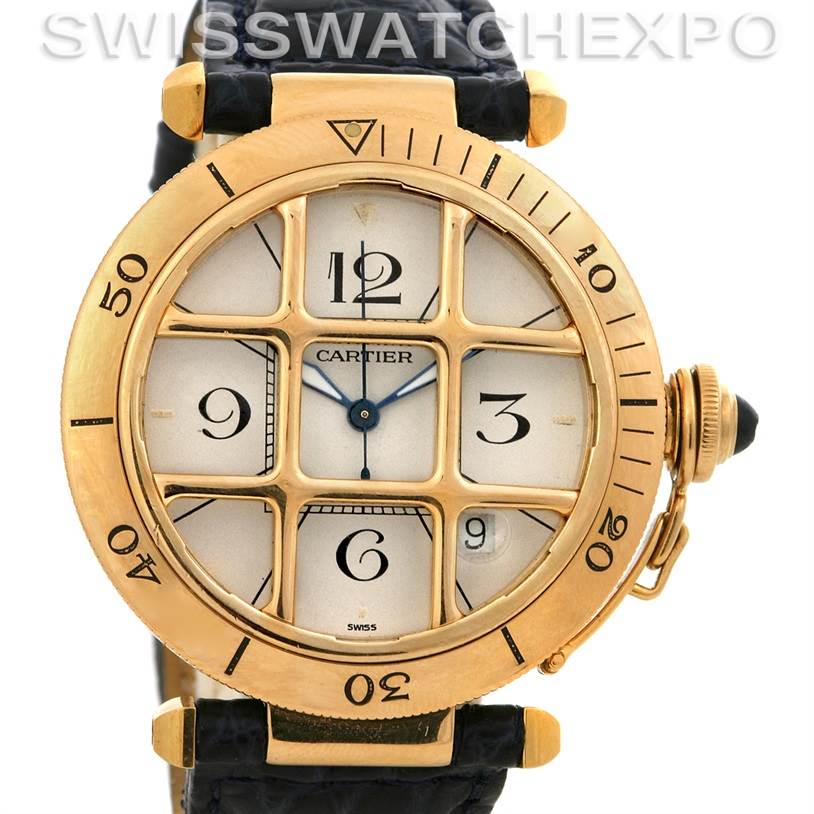 Cartier Pasha C Grid 18k Yellow Gold 38mm Watch SwissWatchExpo