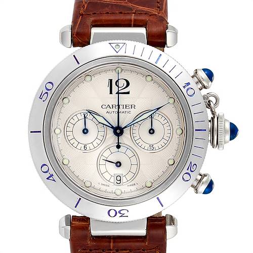 Photo of Cartier Pasha Seatimer Chronograph 38mm Steel Mens Watch W3103055