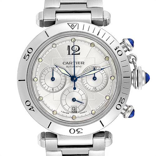 Photo of Cartier Pasha 38mm Chronograph Steel Mens Watch W31030H3