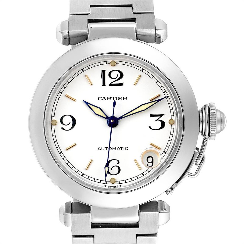 Cartier Pasha C White Dial Automatic Steel Unisex Watch W31044M7 SwissWatchExpo
