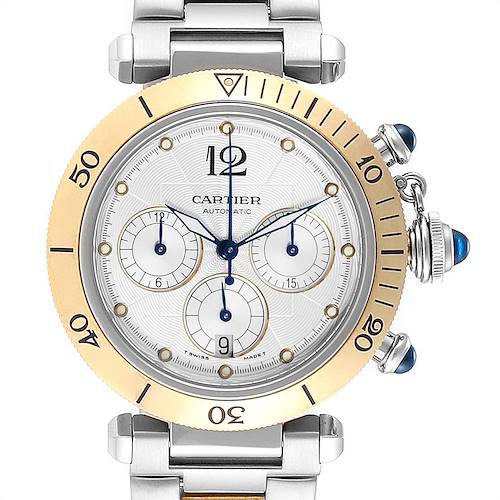 Photo of Cartier Pasha 38mm Chronograph Steel Yellow Gold Mens Watch W31036T6
