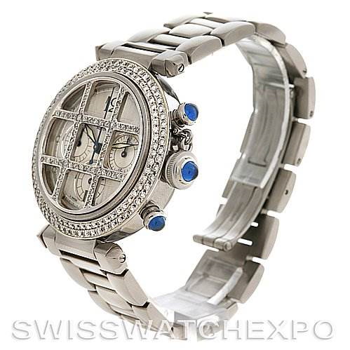 Cartier Pasha C Grid 18k SS White Gold Diamond Watch 38 MM SwissWatchExpo