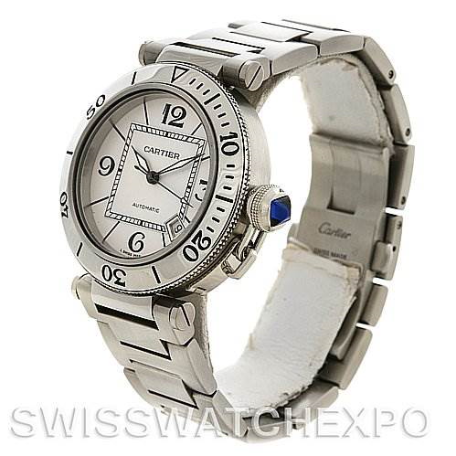 Cartier Pasha Seatimer Steel Watch W31080M7 year 2009 SwissWatchExpo