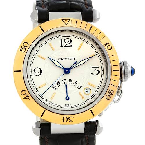 Photo of Cartier Pasha Power Reserve Mens Steel and Gold Watch W3101255