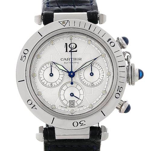 Photo of Cartier Pasha Chronograph 38mm Steel Mens Watch W3103055