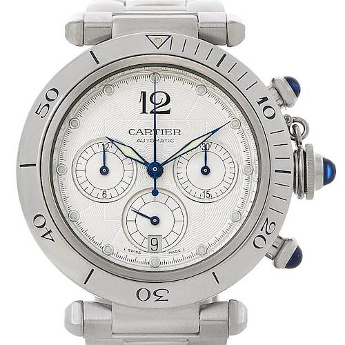 Photo of Cartier Pasha Chronograph Steel Mens Watch W31030H3