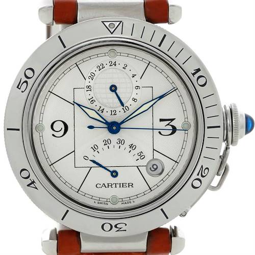Photo of Cartier Pasha Power Reserve GMT Mens Steel Watch W31037H3