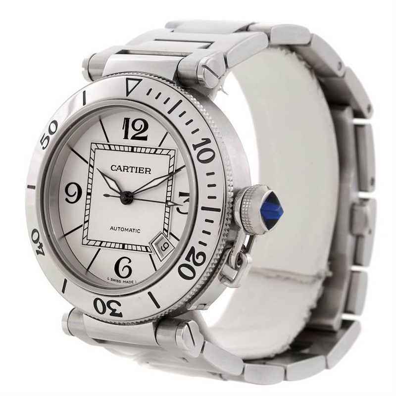 Cartier Pasha Seatimer Stainless Steel Watch W31080M7 SwissWatchExpo