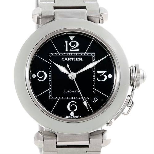 Photo of Cartier Pasha C Medium Black Dial Automatic Steel Watch W31076M7