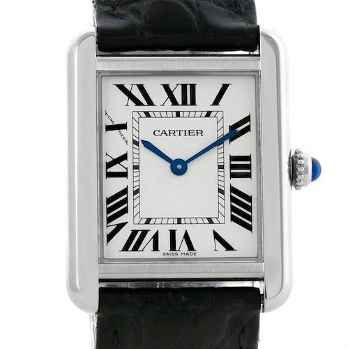 Photo of Cartier Tank Solo Ladies Stainless Steel Black Strap Watch W1018255