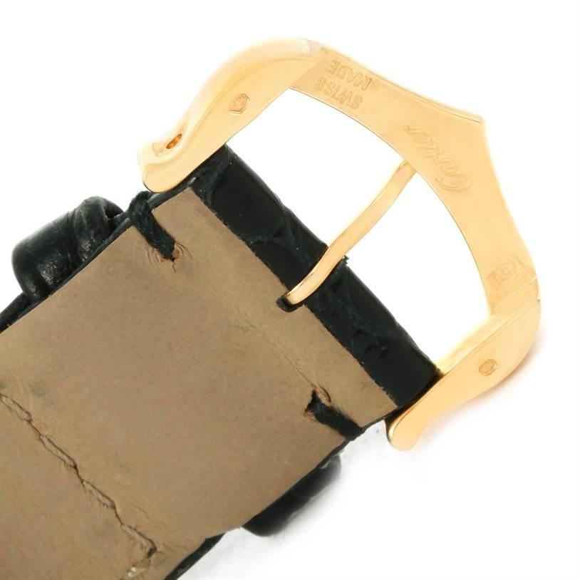 The image shows a close-up of the buckle and end of the strap for the Cartier Tank Solo W1018755 Women's Steel and Gold (two tone) Silver Dial W1018755 Women's Steel and Gold (two tone) Silver Dial watch.