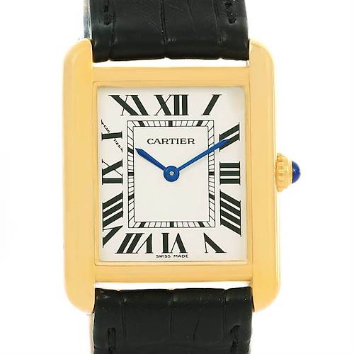Photo of Cartier Tank Solo Small Yellow Gold Steel Ladies Quartz Watch W1018755