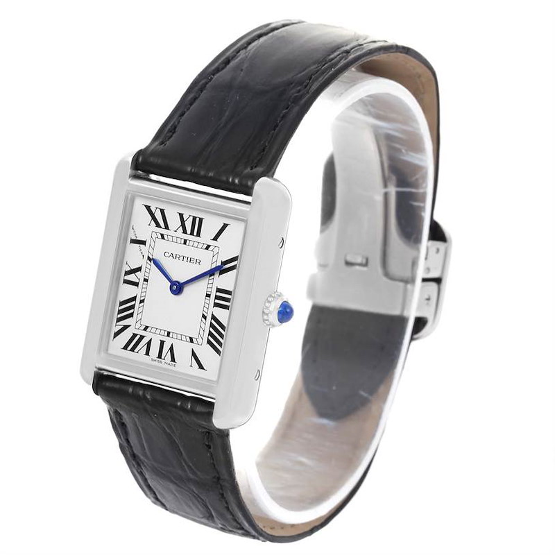 Cartier Tank Solo Ladies Steel Quartz Watch W1018255 Box Papers SwissWatchExpo