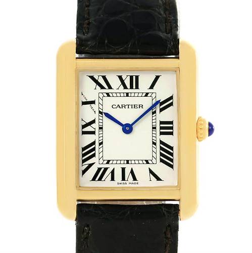 Photo of Cartier Tank Solo Small Yellow Gold Steel Ladies Quartz Watch W1018755