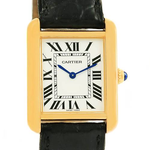 Photo of Cartier Tank Solo Small 18K Yellow Gold Steel Ladies Watch W1018755