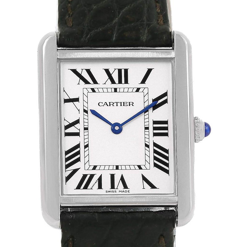 Cartier Tank Solo Silver Dial Stailess Steel Ladies Watch W1018255 SwissWatchExpo