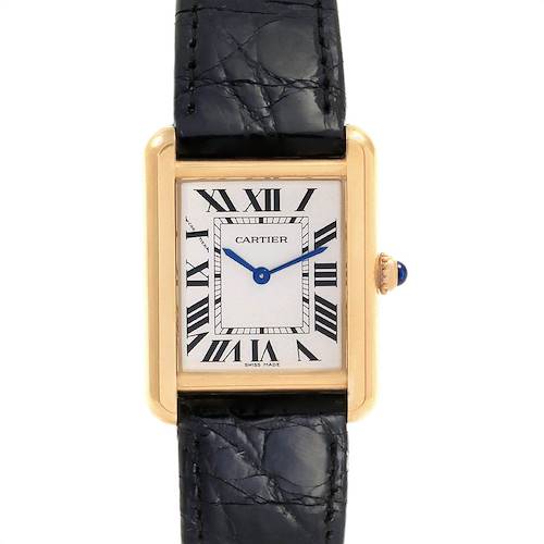 Photo of Cartier Tank Solo Yellow Gold Steel Ladies Watch W1018755 Box Papers
