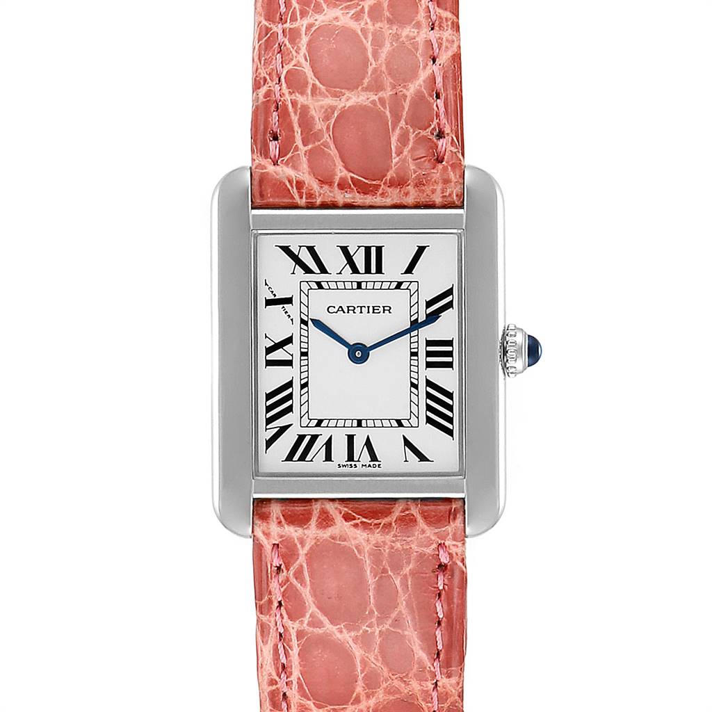 Cartier Tank Solo Steel Pink Strap Ladies Watch W5200005 | SwissWatchExpo