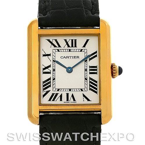 The image shows a frontal view of the Cartier Tank Solo W1018755 Women's Steel and Gold (two tone) Silver Dial W1018755 Women's Steel and Gold (two tone) Silver Dial watch, displaying the face, case, and part of the strap.