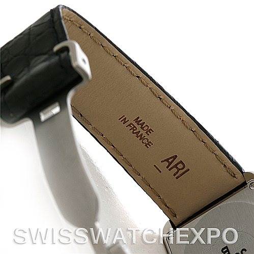 The image shows the inner side of the strap and part of the buckle of a Cartier Tank Solo W1018255 Women's Stainless Steel Silver Dial W1018255 Women's Stainless Steel Silver Dial watch.