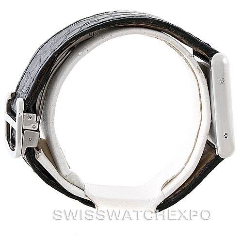 This image shows the side profile and buckle of a Cartier Tank Solo W1018255 Women's Stainless Steel Silver Dial W1018255 Women's Stainless Steel Silver Dial watch.