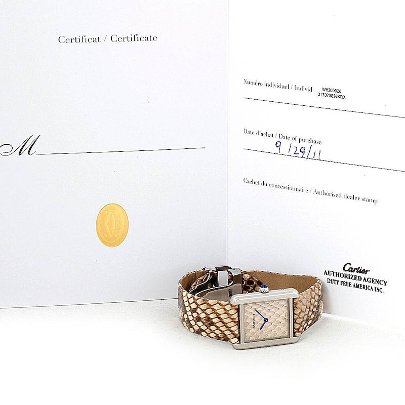 Cartier Tank Solo Stainless Steel W5200020 | Stock 8221 | SwissWatchExpo