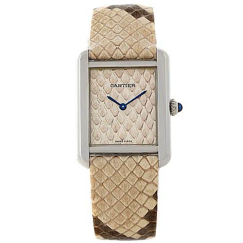 Cartier Tank Solo Python Pattern Stainless Steel Ladies Watch W5200020