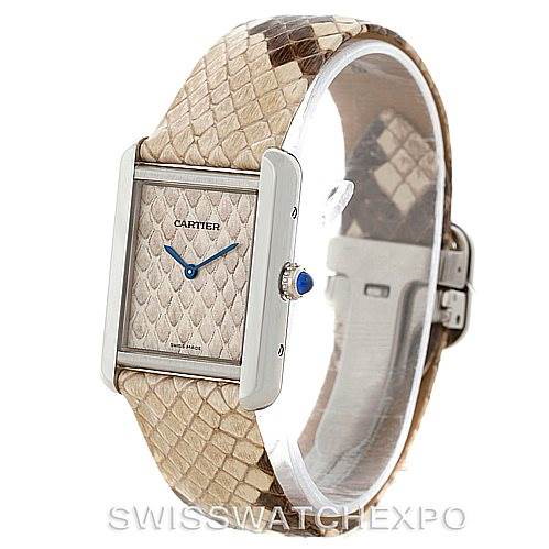 Cartier Tank Solo W5200020 Python Ladies Steel Watch Unworn SwissWatchExpo