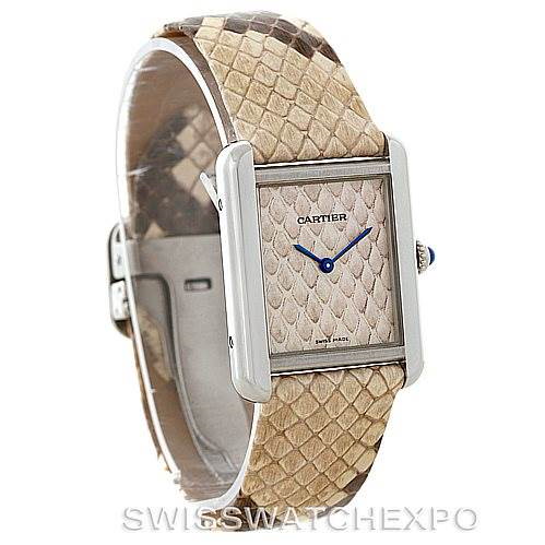 Cartier Tank Solo Python Pattern Stainless Steel Ladies Watch W5200020