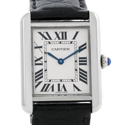 Photo of Cartier Tank Solo Ladies Stainless Steel Silver Dial Watch W1018255