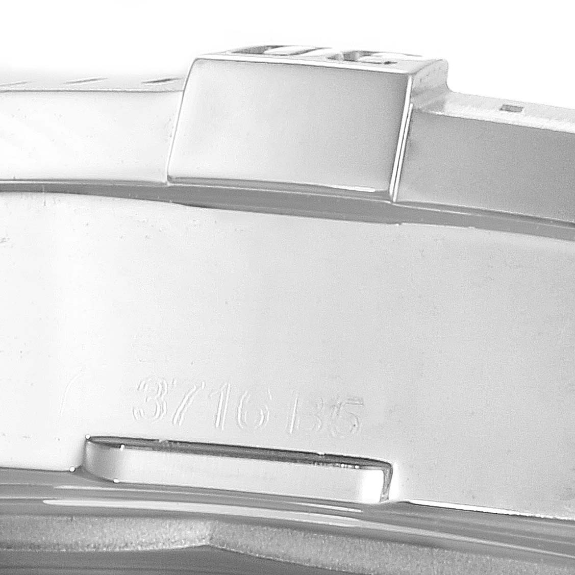 This image shows a close-up of the side of a Breitling Colt A74388 Men's Stainless Steel Black Dial A74388 Men's Stainless Steel Black Dial watch, focusing on part of the metal bracelet and clasp.