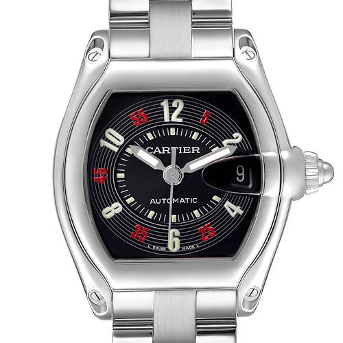 Photo of Cartier Roadster Vegas Roulette Red Green Steel Mens Watch W62002V3 Box Papers