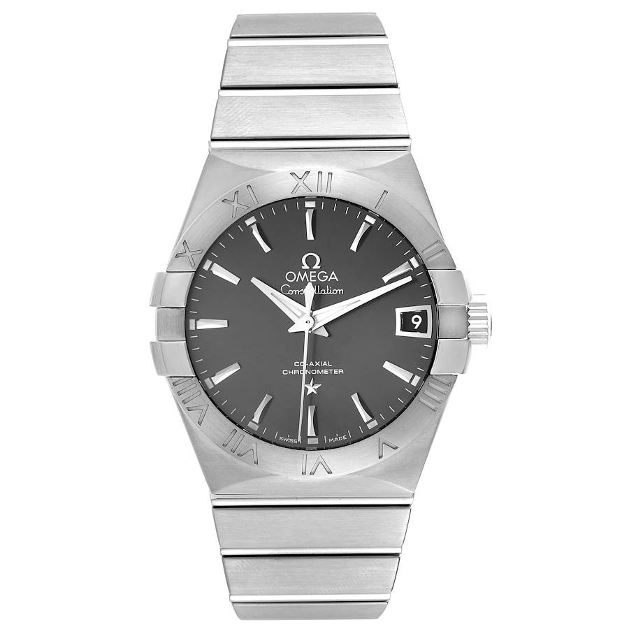 Omega Constellation Co-Axial Steel Mens Watch 123.10.38.21.06.001 Box Card SwissWatchExpo