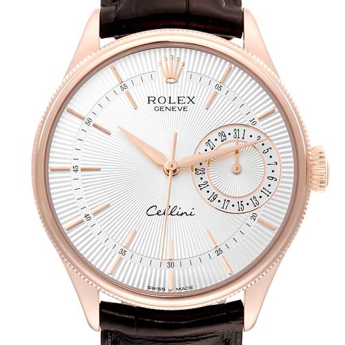 Photo of Rolex Cellini Date Rose Gold Silver Dial Mens Watch 50515 Card