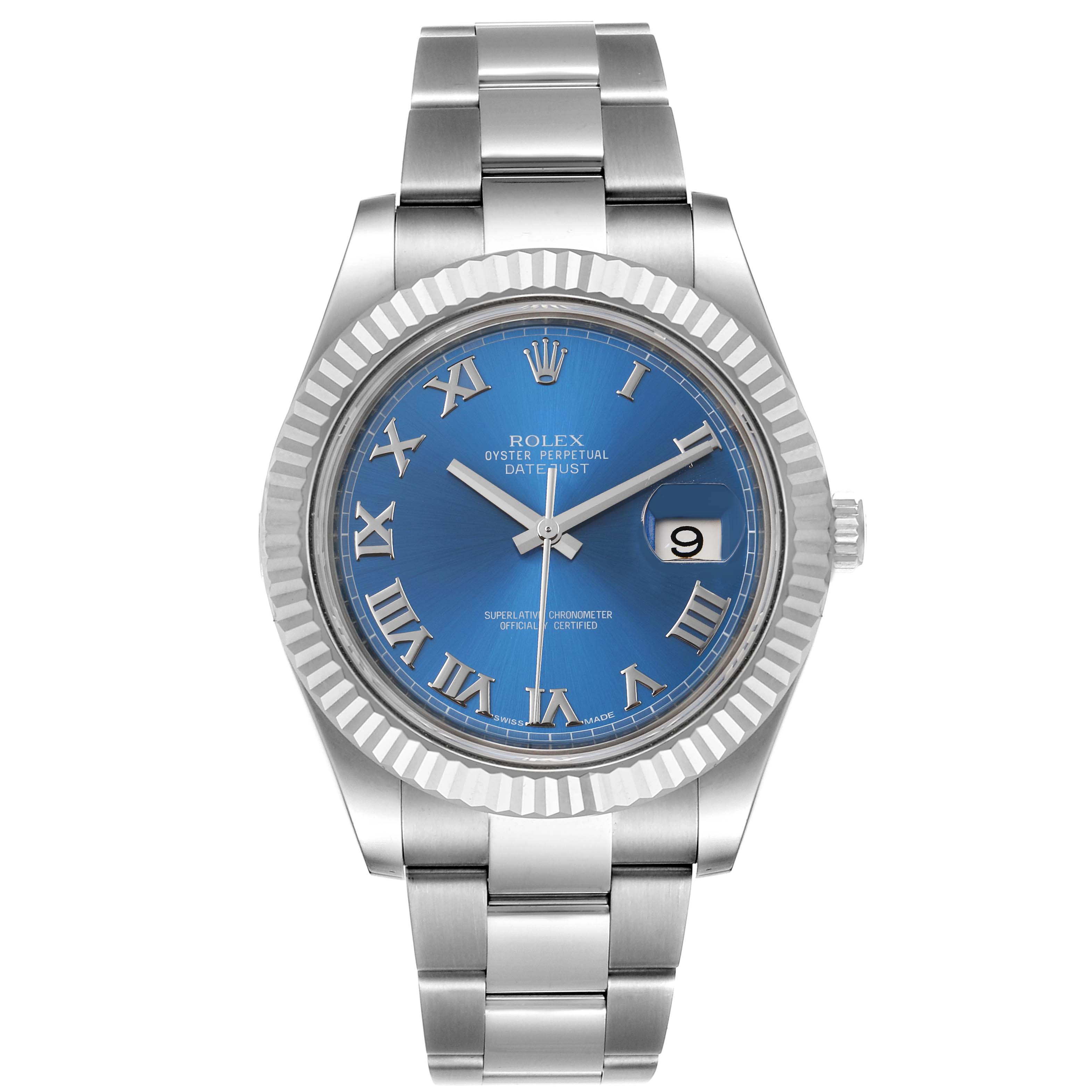 rolex datejust blue roman dial