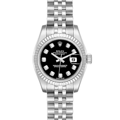 Photo of Rolex Datejust Steel White Gold Diamond Ladies Watch 179174 Box Card
