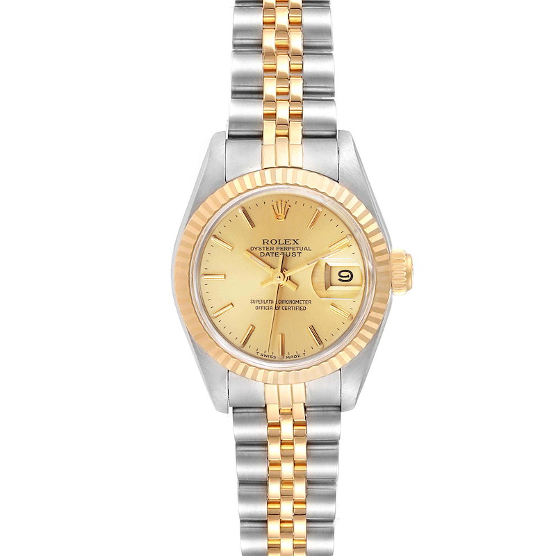 Rolex Datejust Steel Yellow Gold Ladies Watch 69173 Box Papers SwissWatchExpo