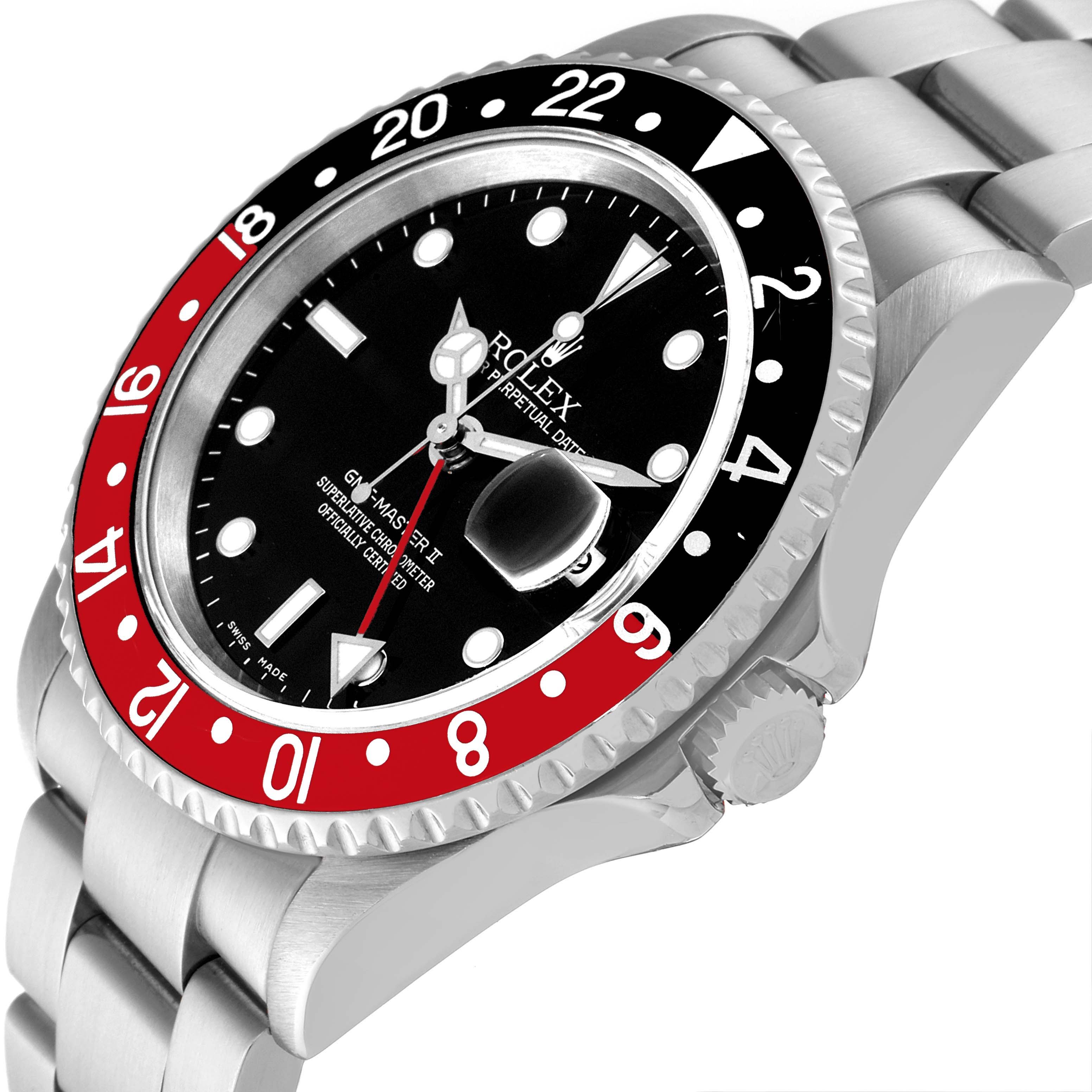 The image shows a close-up angle of the Rolex GMT-Master 16710 Men's Stainless Steel Black Dial 16710 Men's Stainless Steel Black Dial watch, highlighting the bezel, dial, and part of the bracelet.