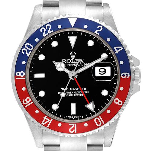 Photo of Rolex GMT Master II Blue Red Pepsi Bezel Error Dial Steel Watch 16710