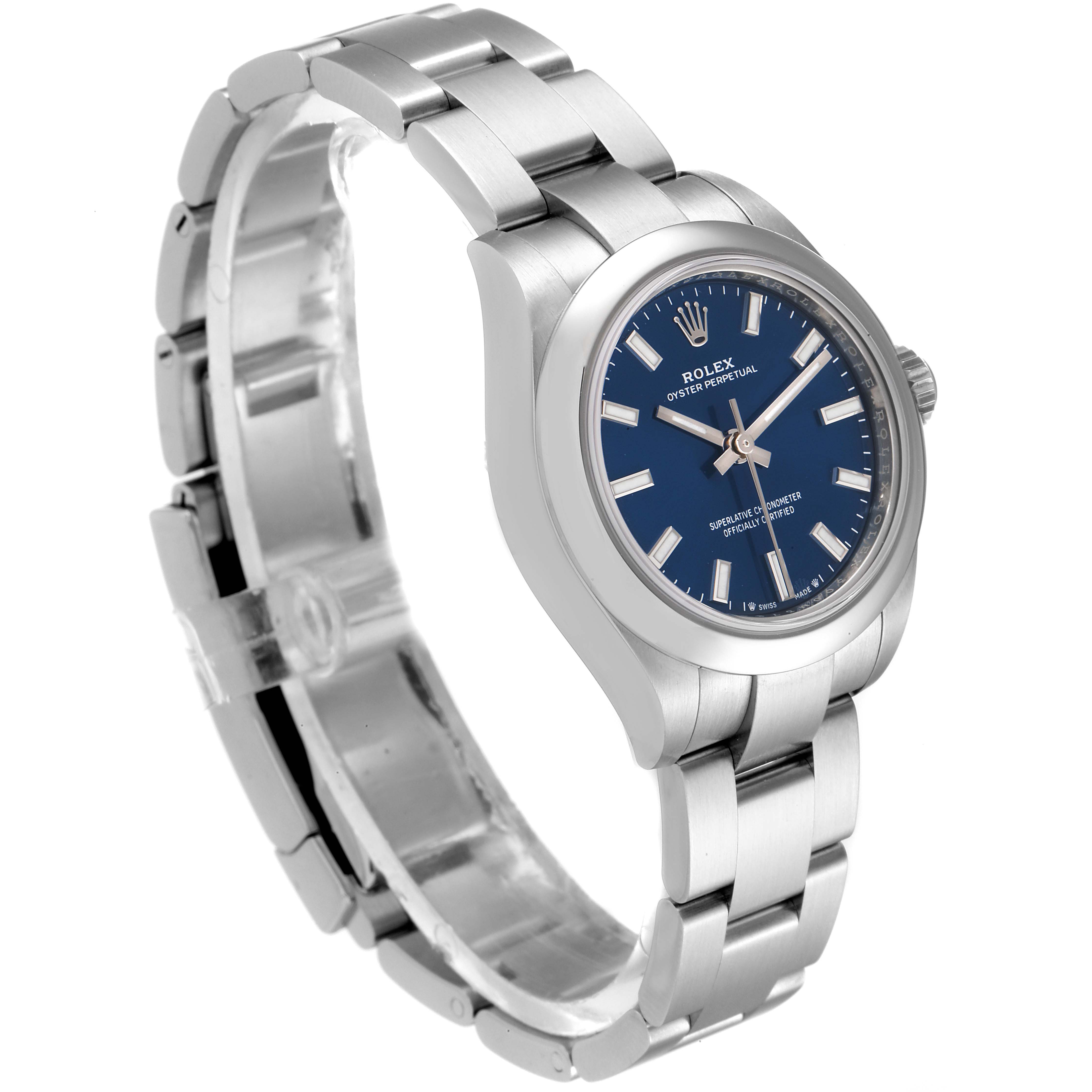 Rolex Oyster Perpetual Nondate Blue Dial Steel Ladies Watch 276200 ...