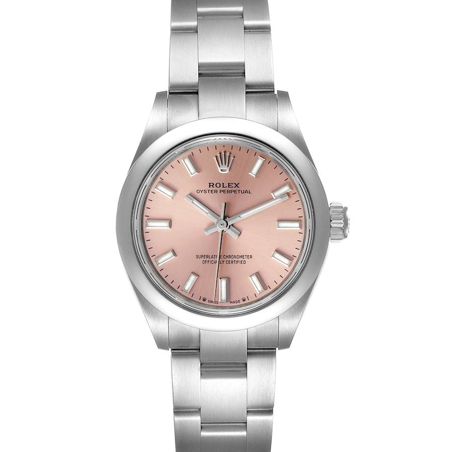 Rolex Oyster Perpetual Pink Dial Steel Ladies Watch 276200 Unworn SwissWatchExpo