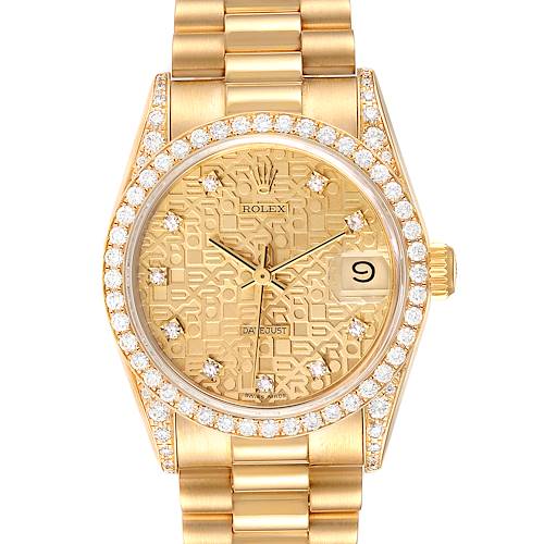 Photo of Rolex President Midsize 18K Yellow Gold Diamond Ladies Watch 68158