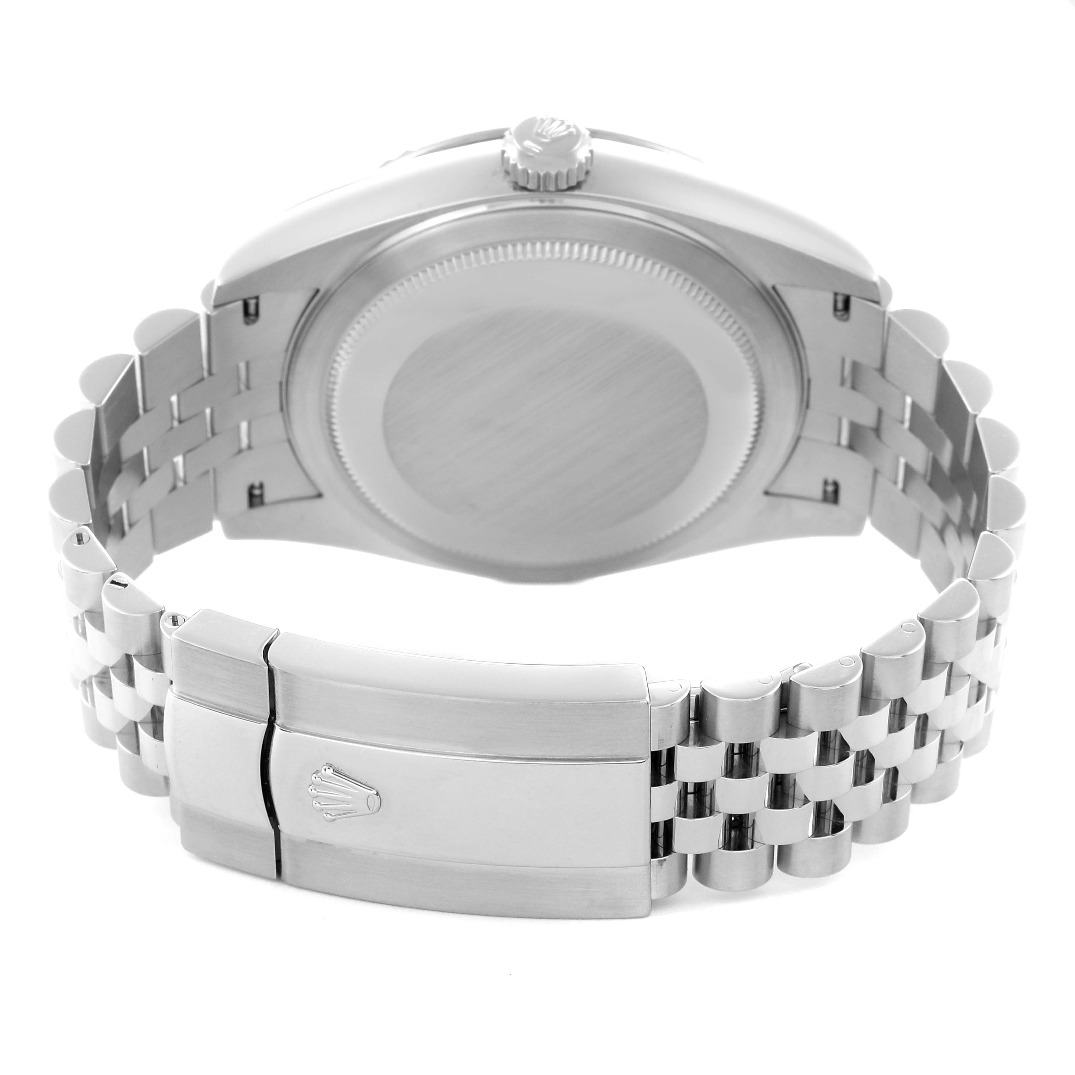 The image shows the back and clasp of a Rolex Sky-Dweller 326934 Men
s Stainless Steel Blue Dial 326934 Men
s Stainless Steel Blue Dial, highlighting the bracelet and caseback.