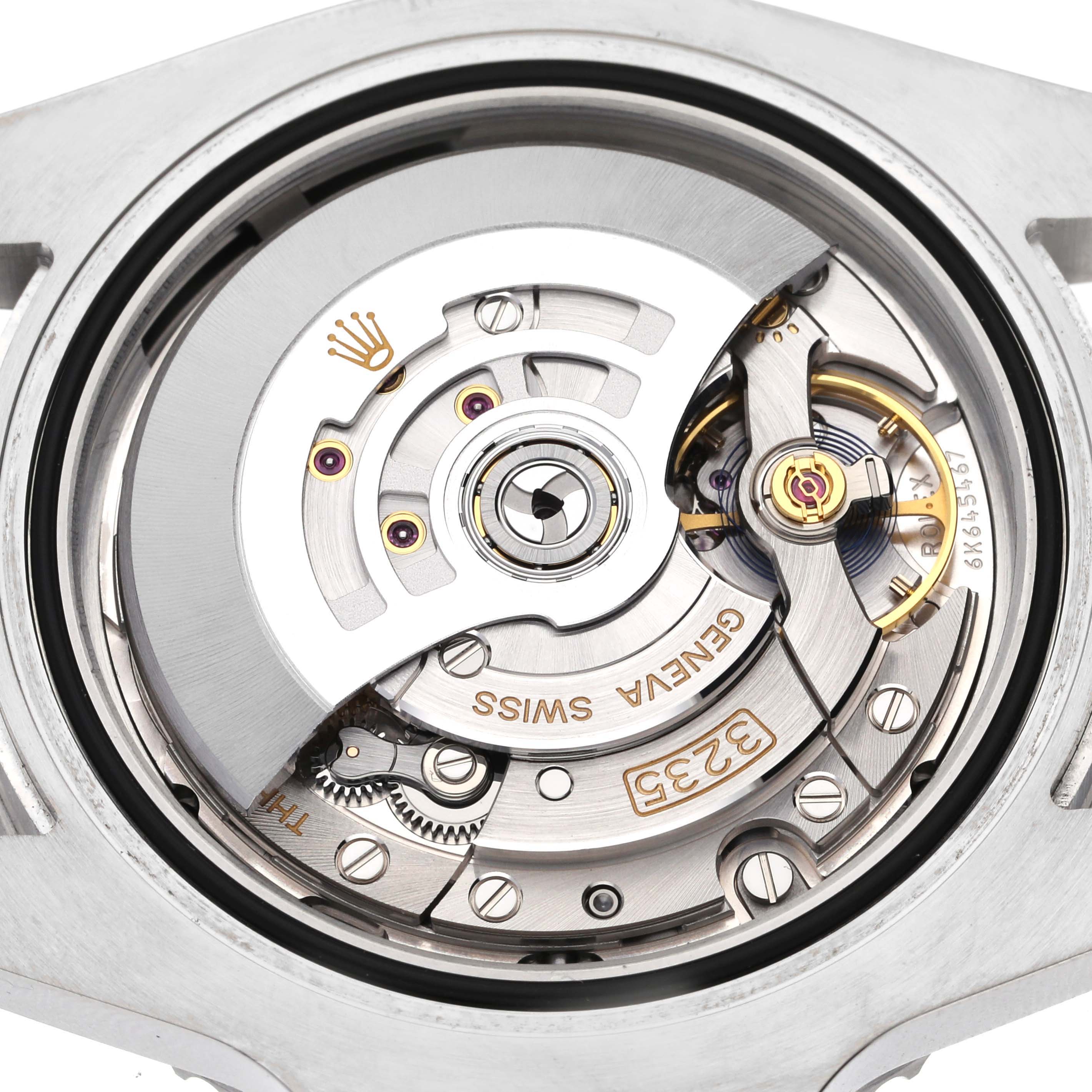 This image shows the movement and inner mechanisms of a Rolex Submariner 126610 Men's Stainless Steel Black Dial 126610 Men's Stainless Steel Black Dial watch from a back view angle.