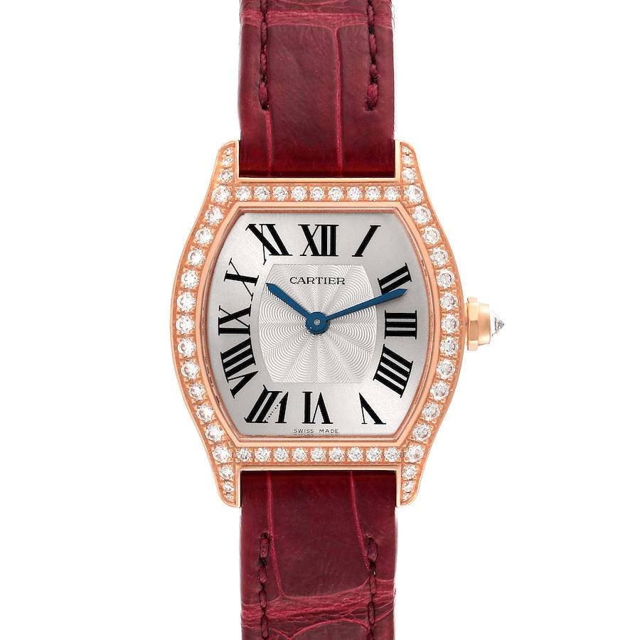 Cartier Tortue Rose Gold Silver Dial Diamond Ladies Watch WA501006 Box Papers SwissWatchExpo