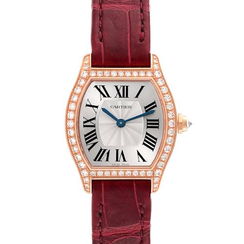 Photo of Cartier Tortue Rose Gold Silver Dial Diamond Ladies Watch WA501006 Box Papers