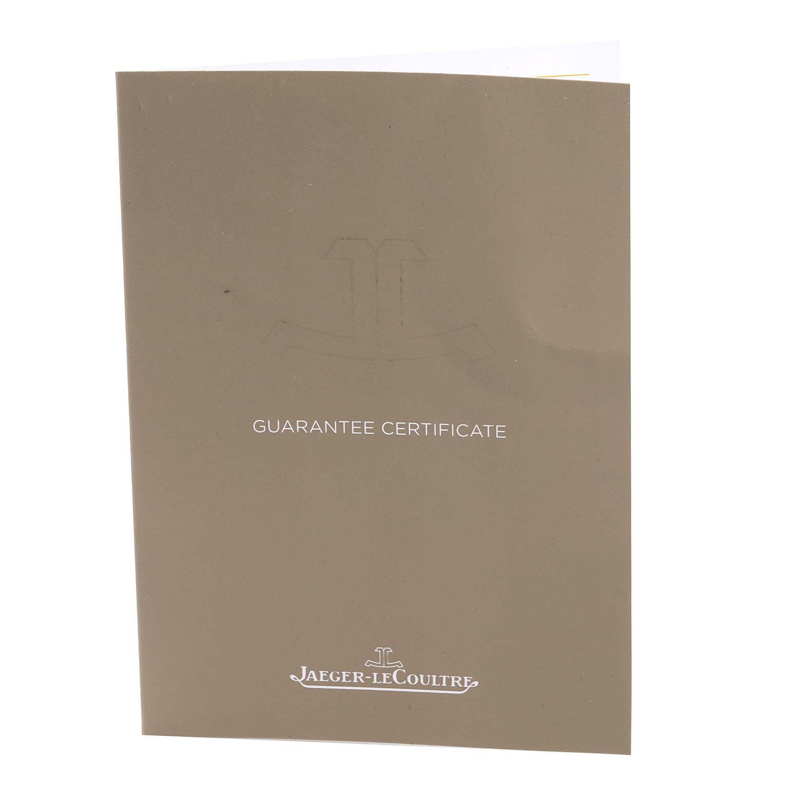 This image shows the Guarantee Certificate for the Jaeger-LeCoultre Reverso watch, featuring the brand
s logo and name at the bottom.