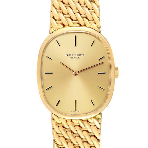 Photo of Patek Philippe Golden Ellipse 18k Yellow Gold Champagne Dial Mens Watch 3848