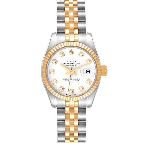 Photo of Rolex Datejust Steel Yellow Gold White Diamond Dial Ladies Watch 179173