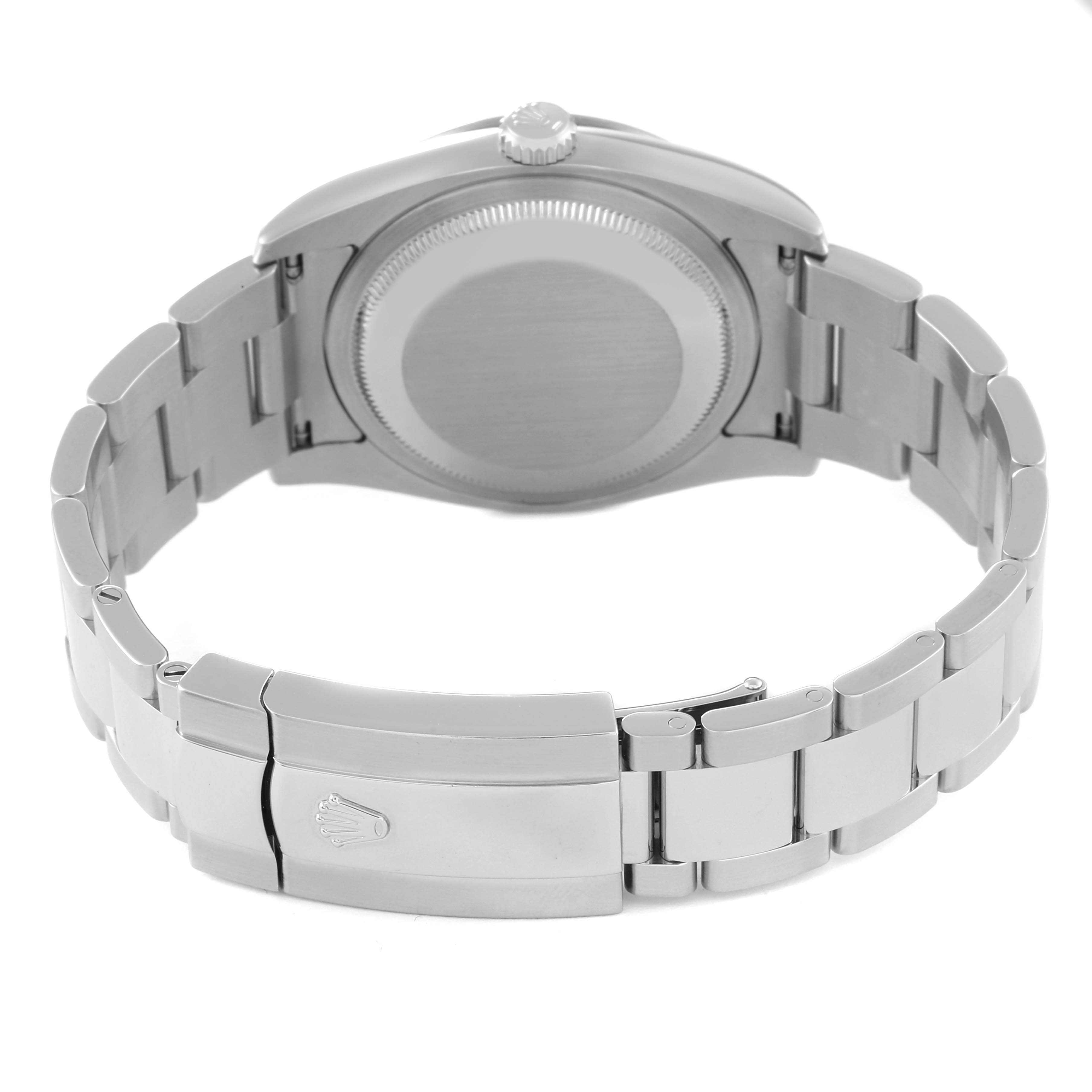 The image shows the back and clasp of a Rolex Turn-o-Graph 116264 Men
s Stainless Steel Blue Dial 116264 Men
s Stainless Steel Blue Dial watch from a rear angle.